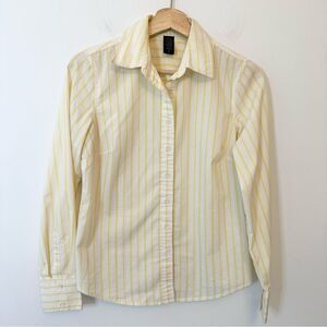 Izod ladies yellow striped button down size small
